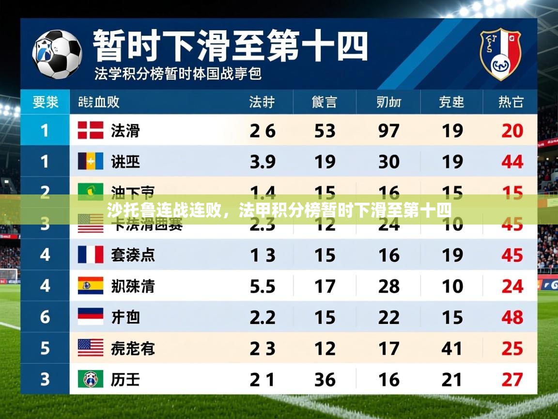 2026 百家乐怎么玩沙托鲁连战连败，法甲积分榜暂时下滑至第十四  第1张